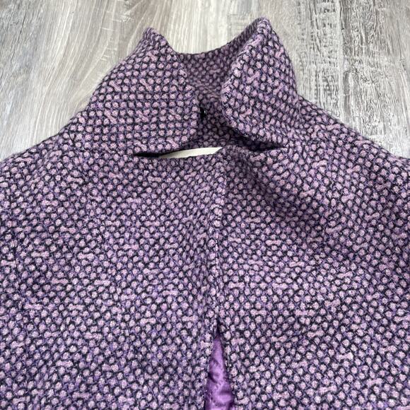 Yiteer Lisha 42 Coat Long Furr Collared Toggle Purple Jacket Womens small sizing - Picture 11 of 16